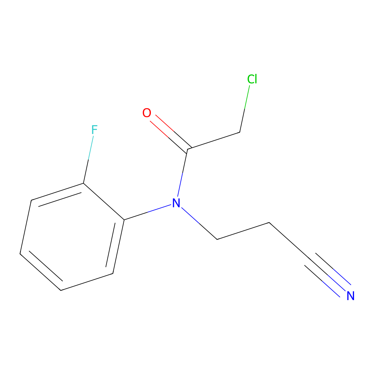 2-chloro-N-(2-cyanoethyl)-N-(2-fluorophenyl)acetamide molecular structure, CAS 571149-77-4