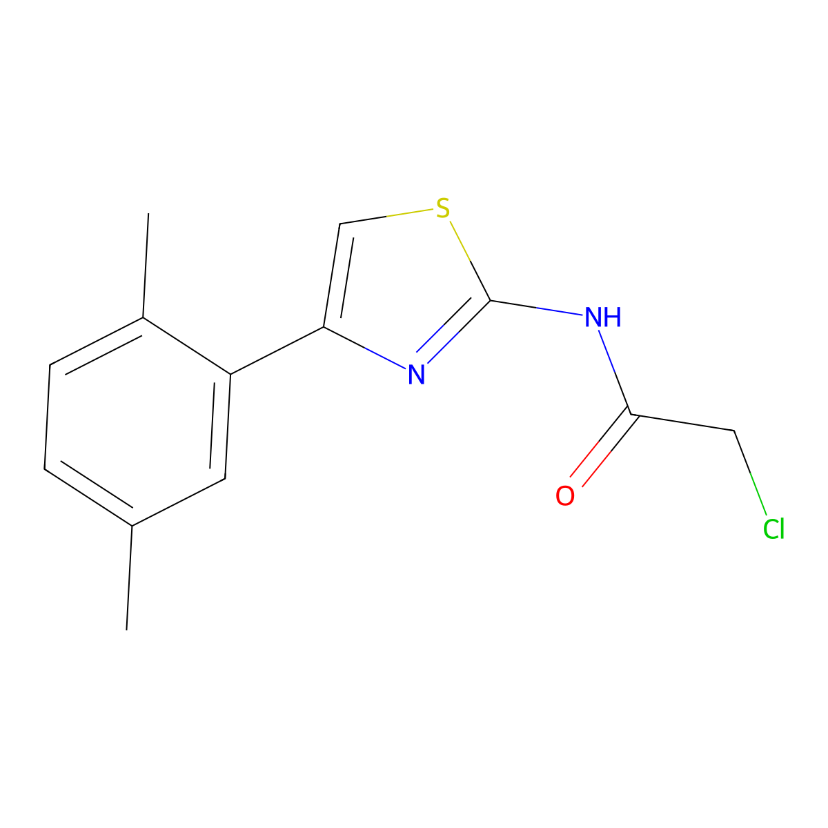 2-chloro-N-[4-(2,5-dimethylphenyl)-1,3-thiazol-2-yl]acetamide molecular structure, CAS 571149-83-2