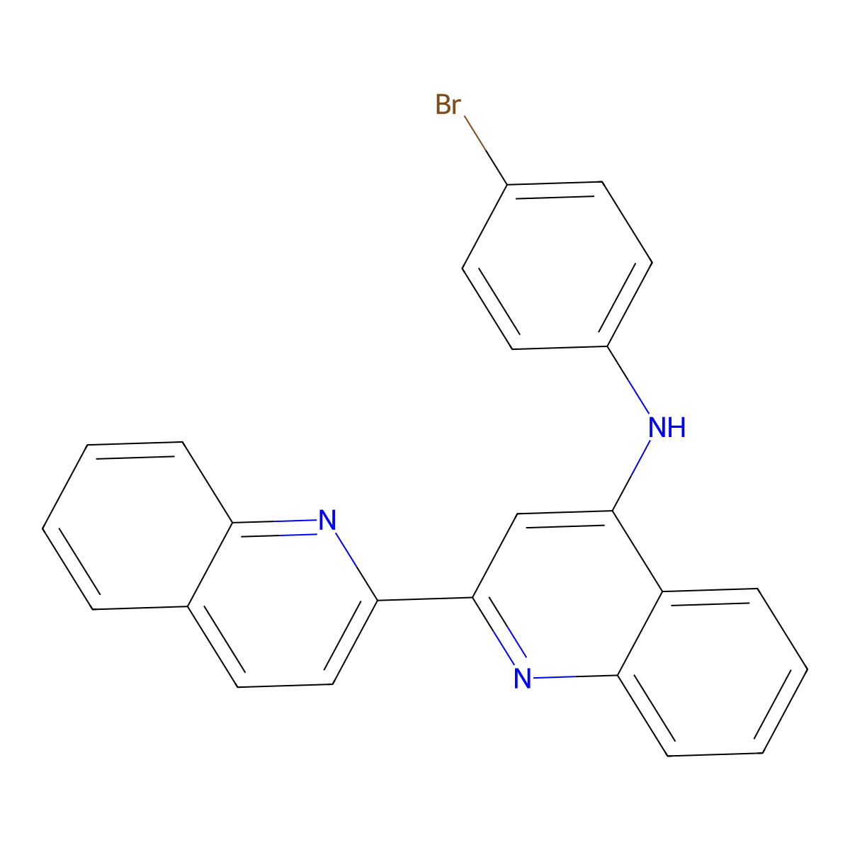[2,2'-Biquinolin]-4-amine, N-(4-bromophenyl)- molecular structure, CAS 57115-22-7