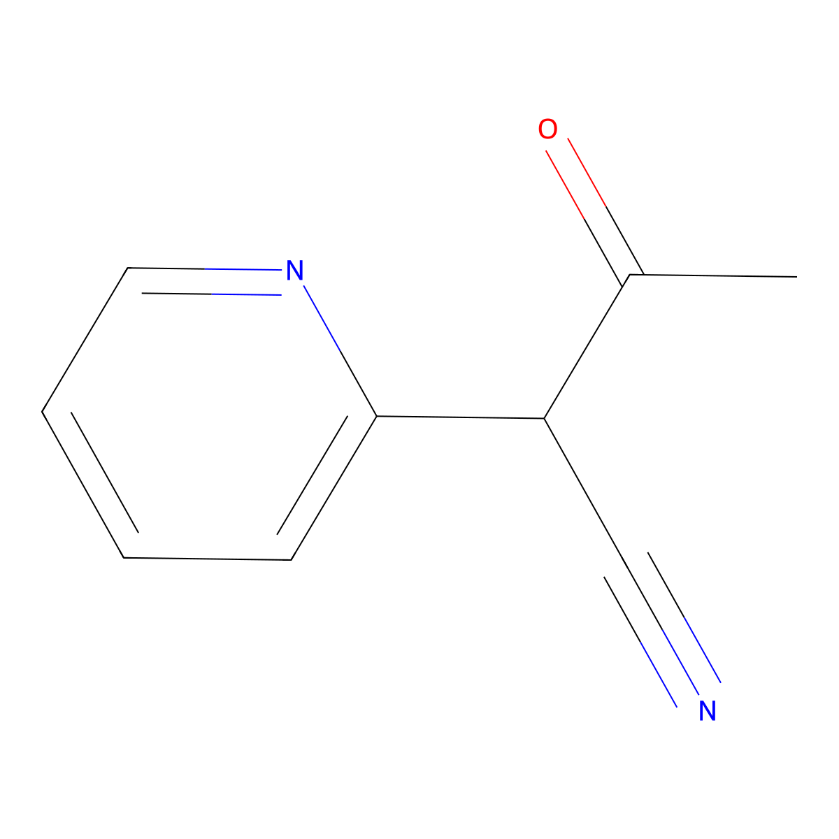 3-Oxo-2-(pyridin-2-yl)butanenitrile molecular structure, CAS 57115-24-9