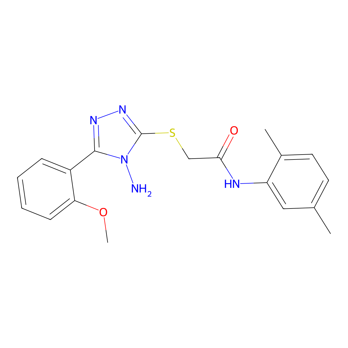 2-{[4-amino-5-(2-methoxyphenyl)-4H-1,2,4-triazol-3-yl]sulfanyl}-N-(2,5-dimethylphenyl)acetamide molecular structure, CAS 571150-04-4