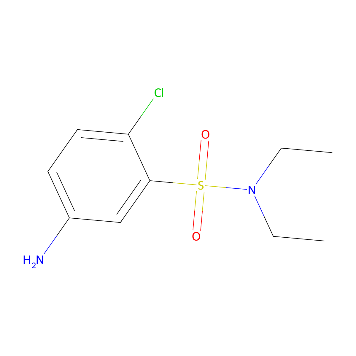 5-amino-2-chloro-N,N-diethylbenzene-1-sulfonamide molecular structure, CAS 571150-08-8