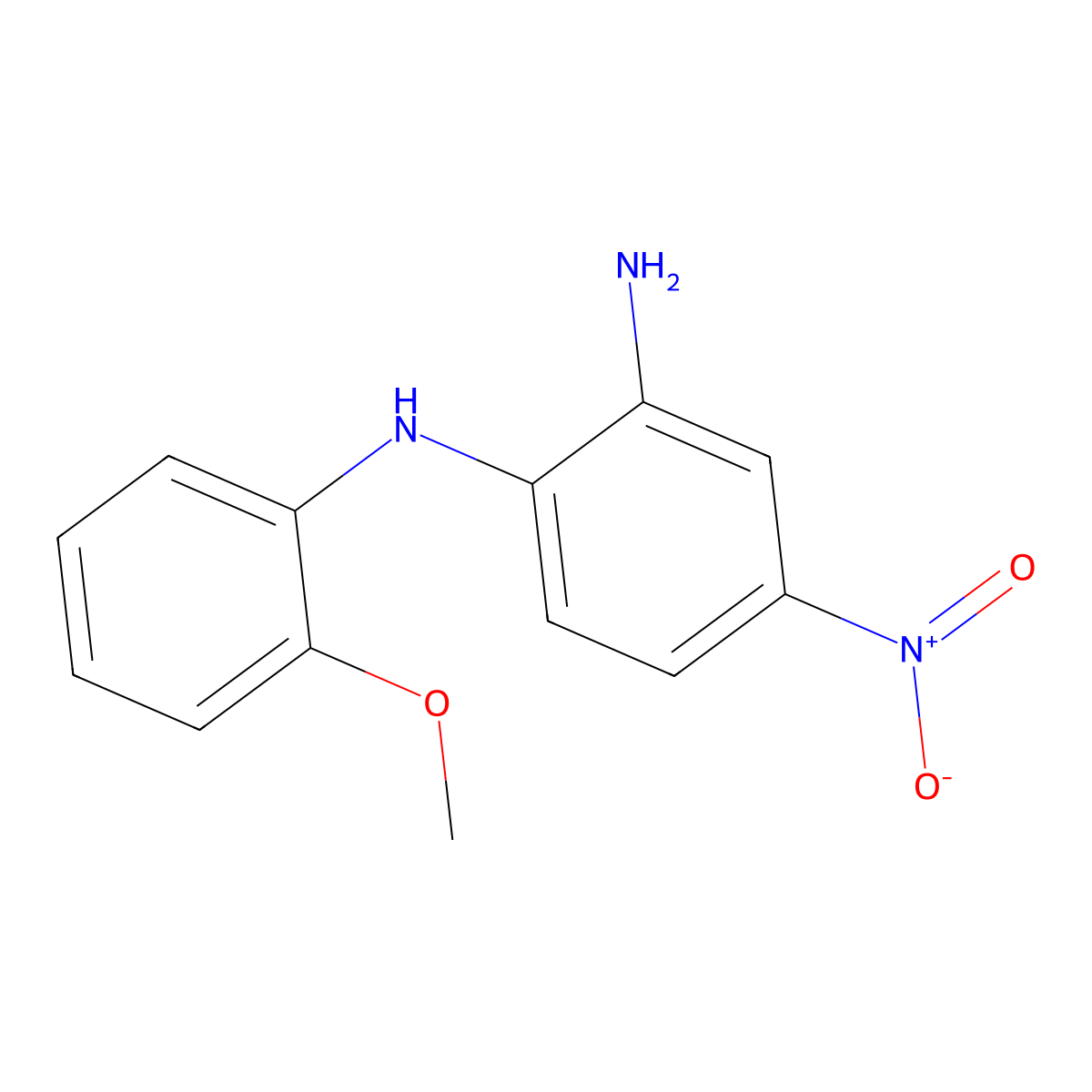1-N-(2-methoxyphenyl)-4-nitrobenzene-1,2-diamine molecular structure, CAS 571150-40-8