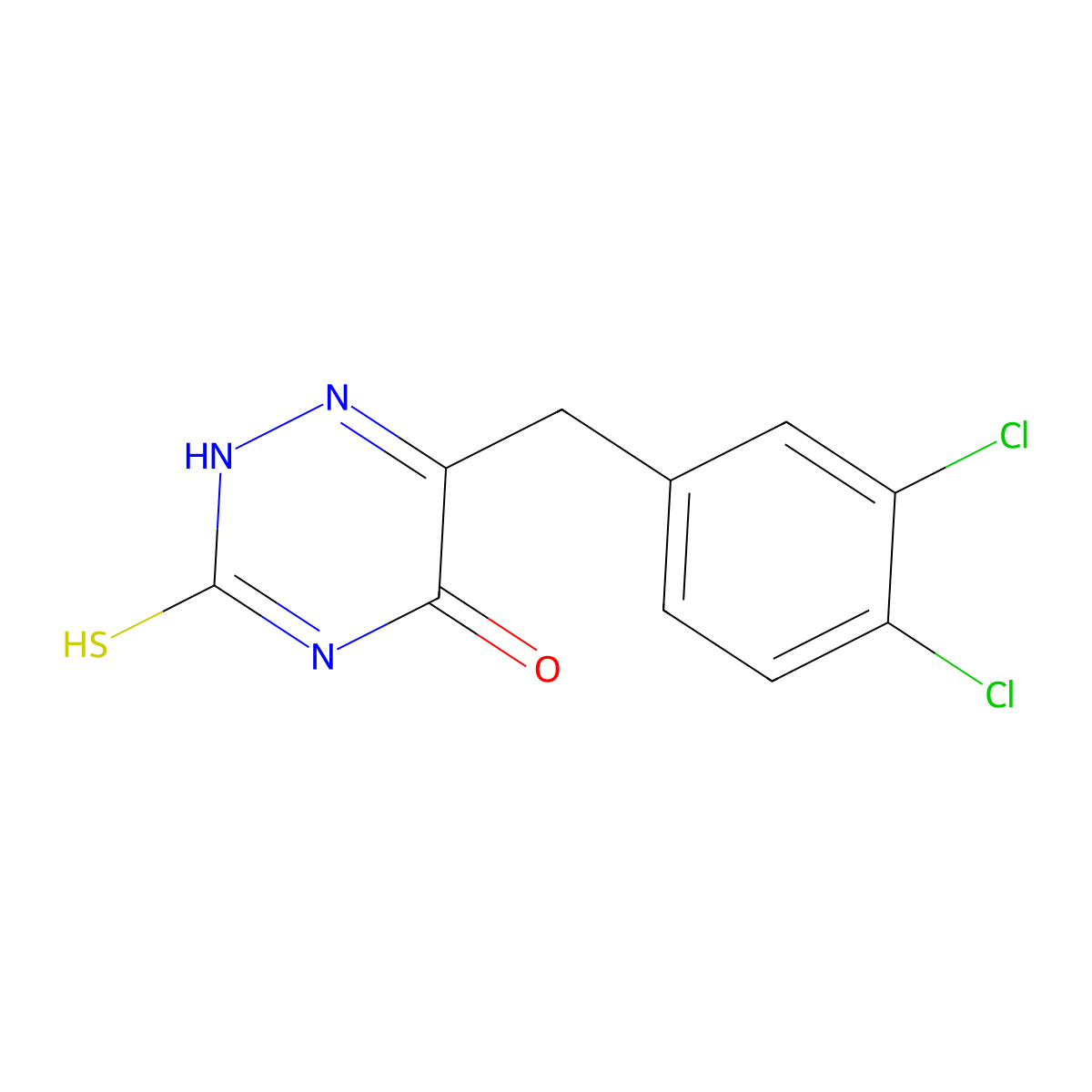 6-(3,4-Dichloro-benzyl)-3-thioxo-3,4-dihydro-2H-[1,2,4]triazin-5-one molecular structure, CAS 571150-97-5