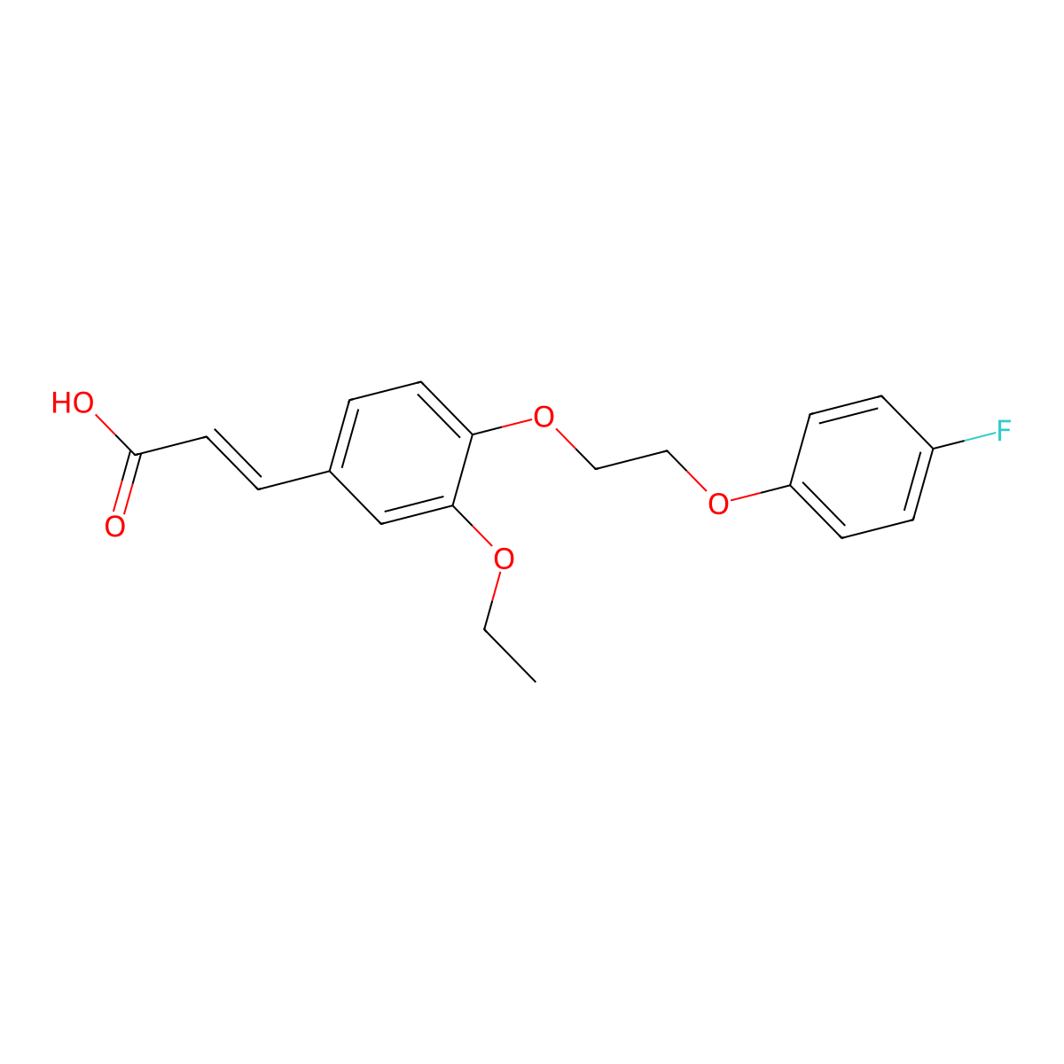 3-{3-Ethoxy-4-[2-(4-fluorophenoxy)ethoxy]phenyl}prop-2-enoic acid molecular structure, CAS 571151-06-9