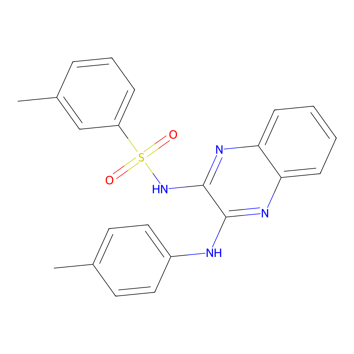 3-methyl-N-[3-(4-toluidino)-2-quinoxalinyl]benzenesulfonamide molecular structure, CAS 571152-70-0