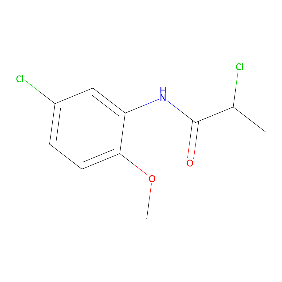 2-chloro-N-(5-chloro-2-methoxyphenyl)propanamide molecular structure, CAS 571153-11-2