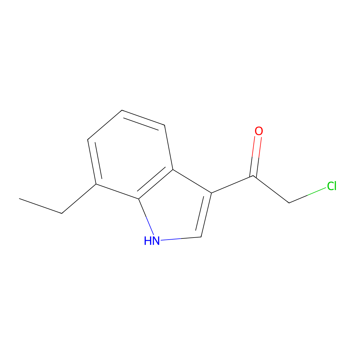 2-chloro-1-(7-ethyl-1H-indol-3-yl)ethan-1-one molecular structure, CAS 571153-20-3