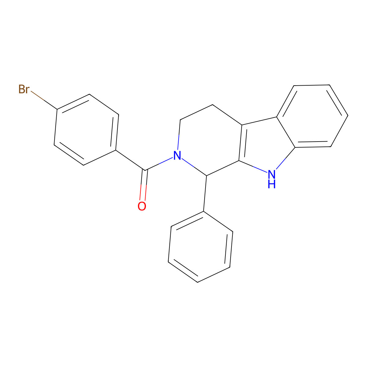 2-(4-Bromobenzoyl)-1-phenyl-1H,2H,3H,4H,9H-pyrido[3,4-B]indole molecular structure, CAS 571153-21-4