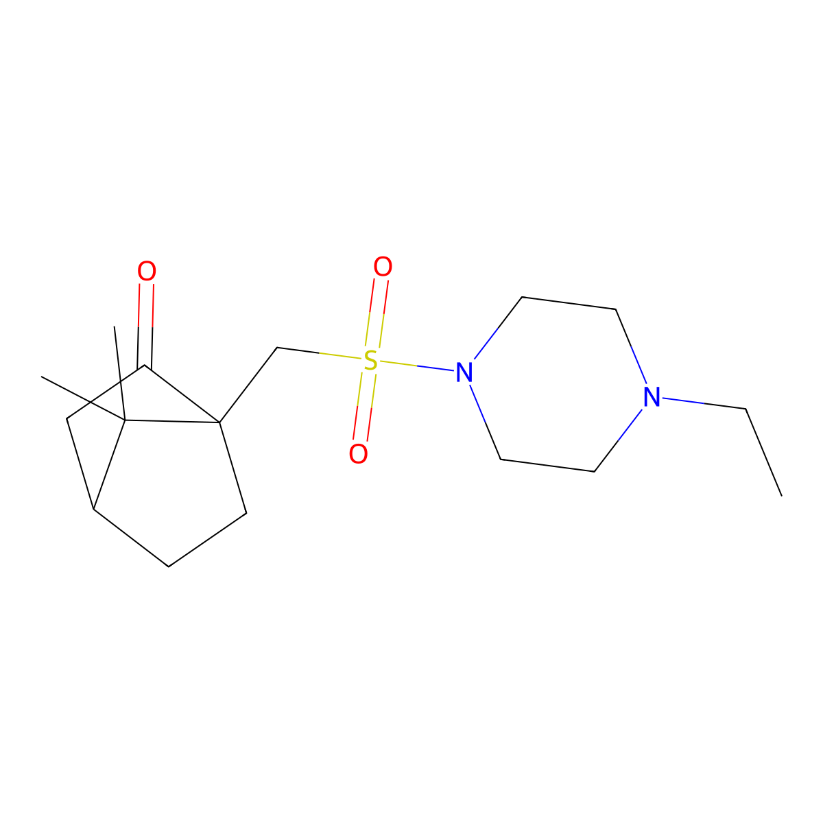 4-[(4-Ethylpiperazin-1-yl)sulfonylmethyl]-7,7-dimethylbicyclo[2.2.1]heptan-3-one molecular structure, CAS 571153-22-5