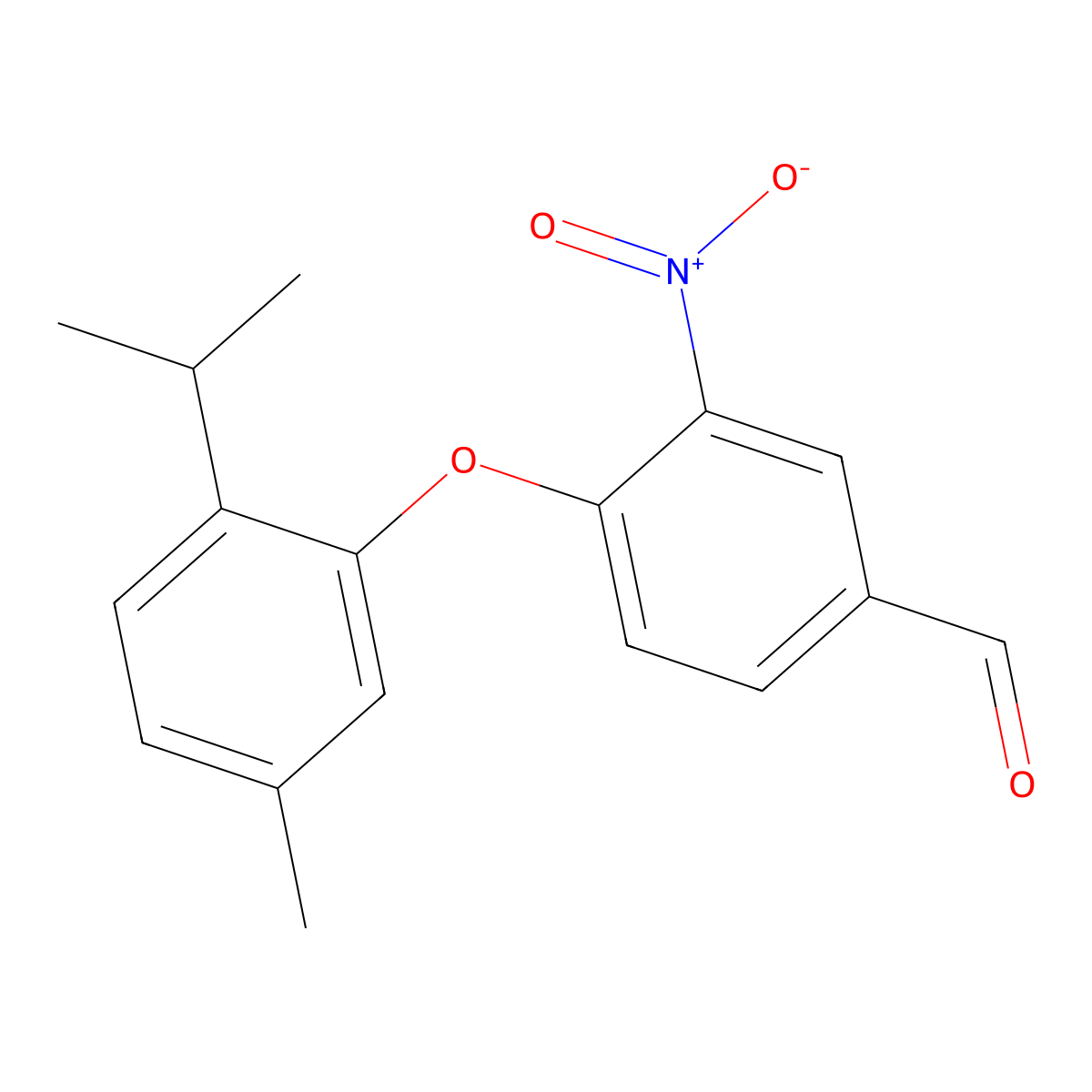 4-(2-Isopropyl-5-methyl-phenoxy)-3-nitro-benzaldehyde molecular structure, CAS 571153-23-6