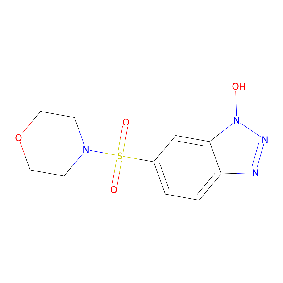 6-(morpholine-4-sulfonyl)-1H-1,2,3-benzotriazol-1-ol molecular structure, CAS 571154-96-6