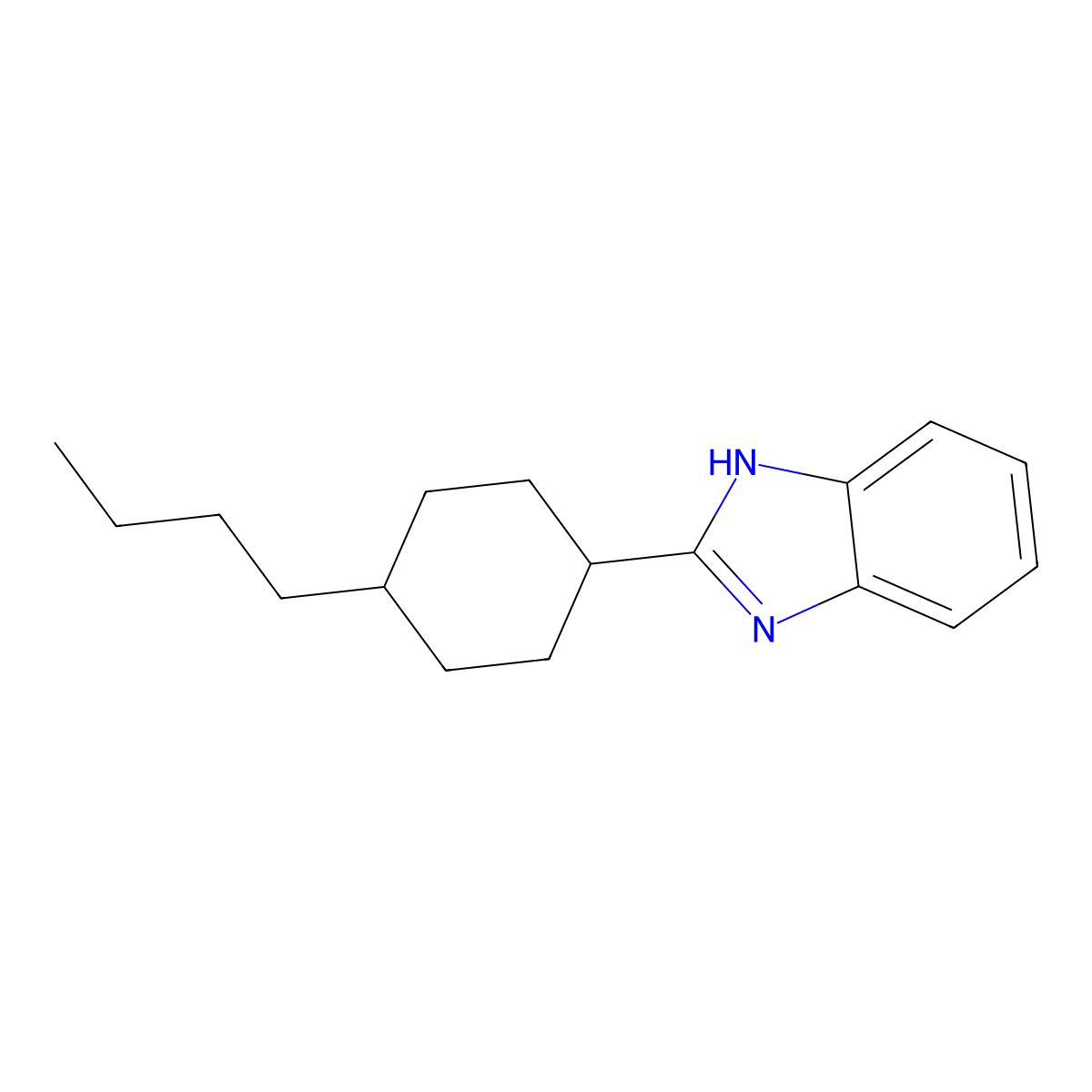 2-(4-butylcyclohexyl)-1H-1,3-benzodiazole molecular structure, CAS 571155-14-1
