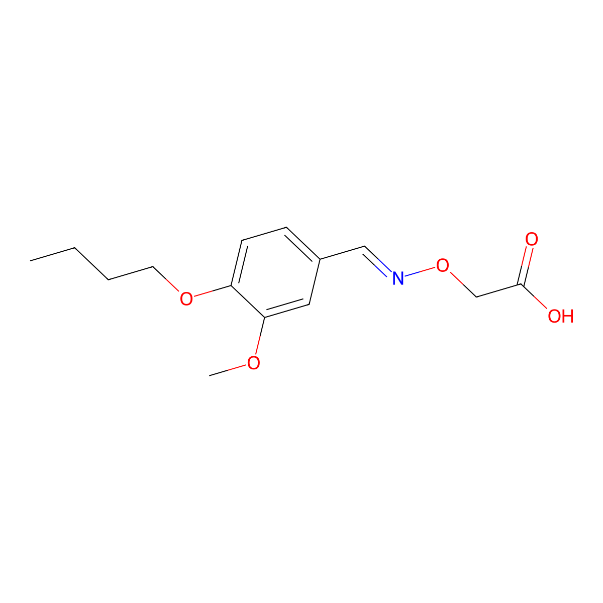 2-({[(4-Butoxy-3-methoxyphenyl)methylidene]amino}oxy)acetic acid molecular structure, CAS 571155-20-9