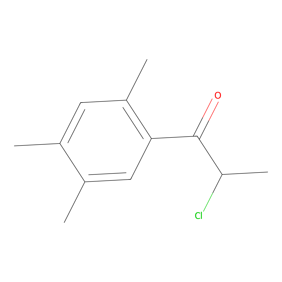 2-Chloro-1-(2,4,5-trimethylphenyl)propan-1-one molecular structure, CAS 571155-28-7