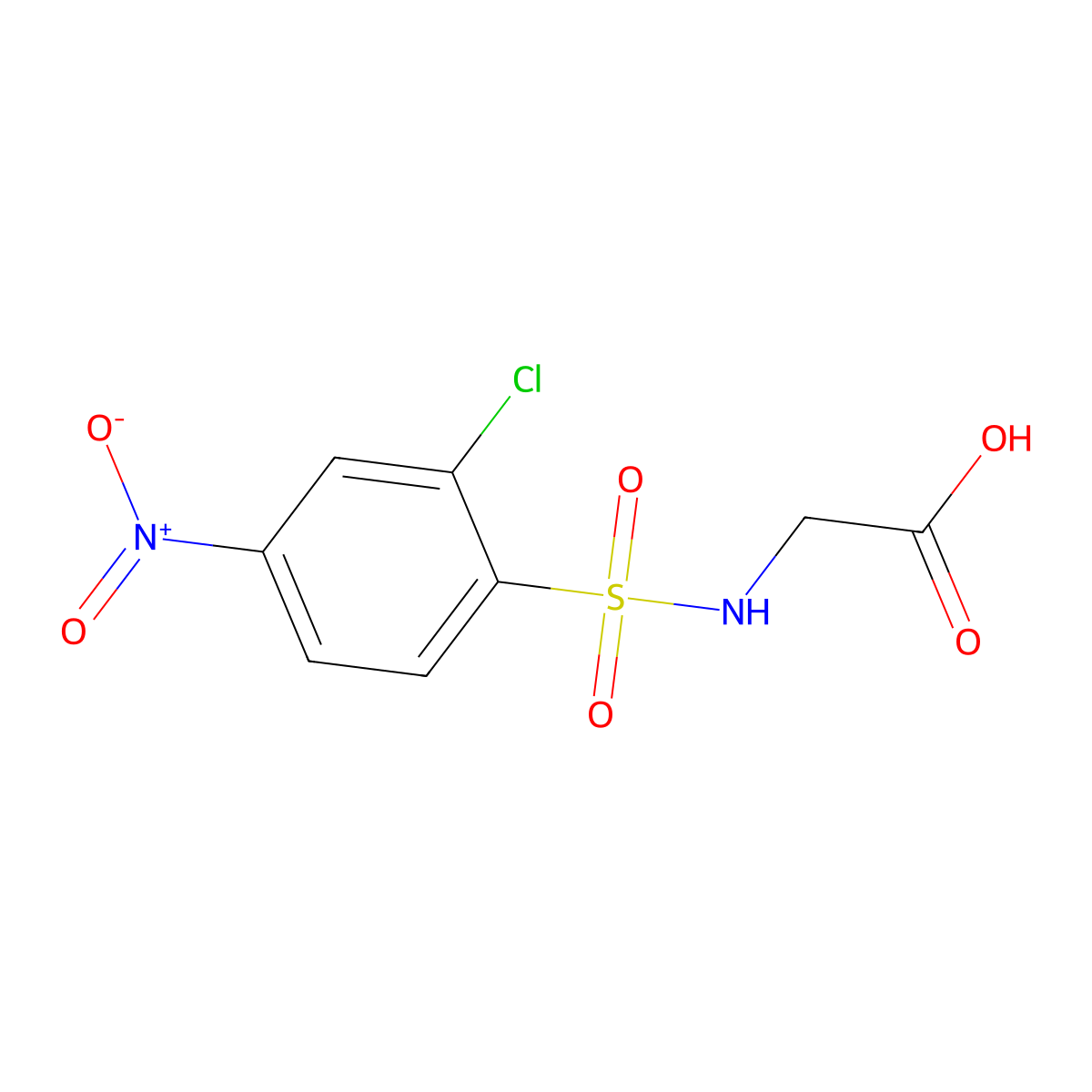 2-(2-Chloro-4-nitrobenzenesulfonamido)acetic acid molecular structure, CAS 571155-31-2