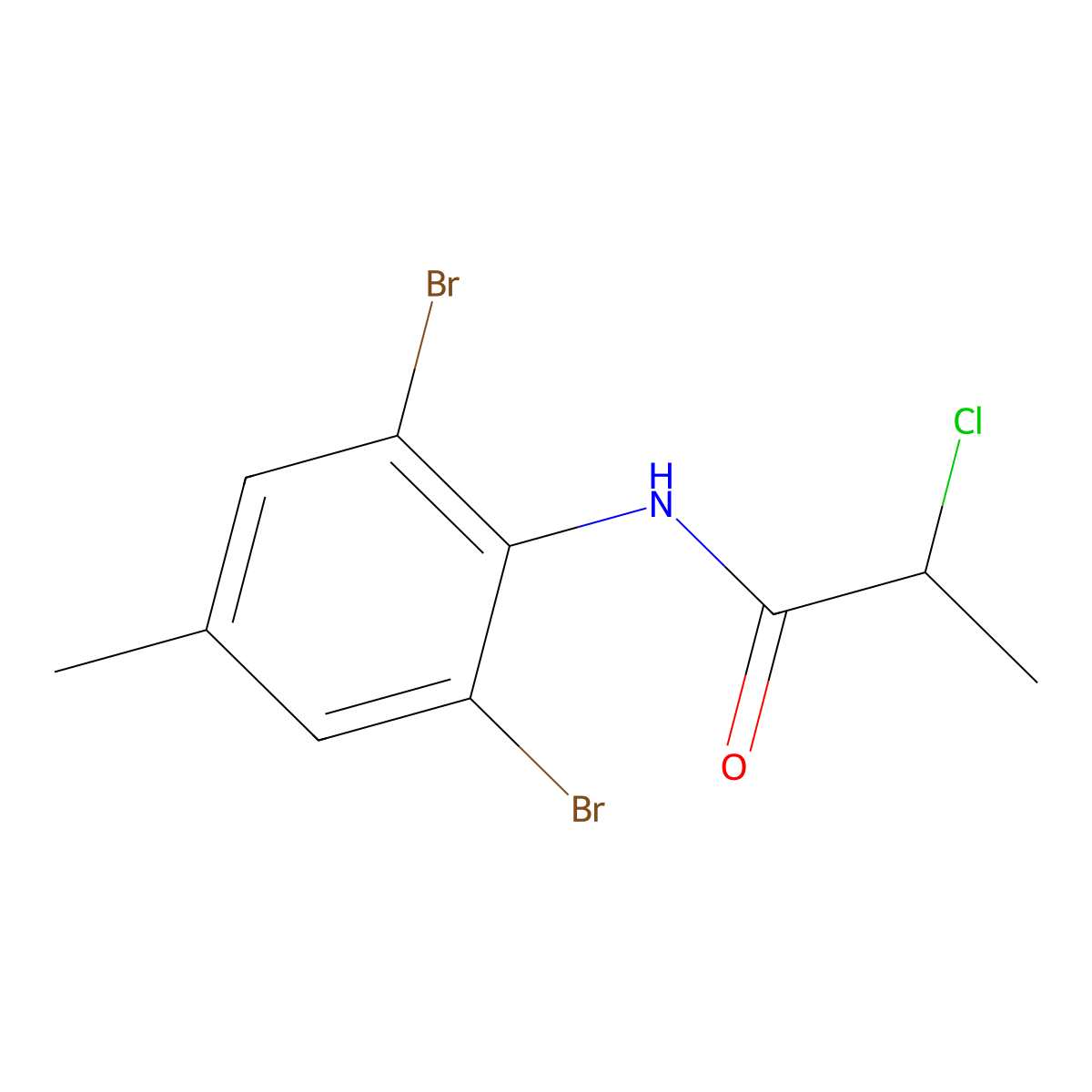 2-chloro-N-(2,6-dibromo-4-methylphenyl)propanamide molecular structure, CAS 571155-40-3