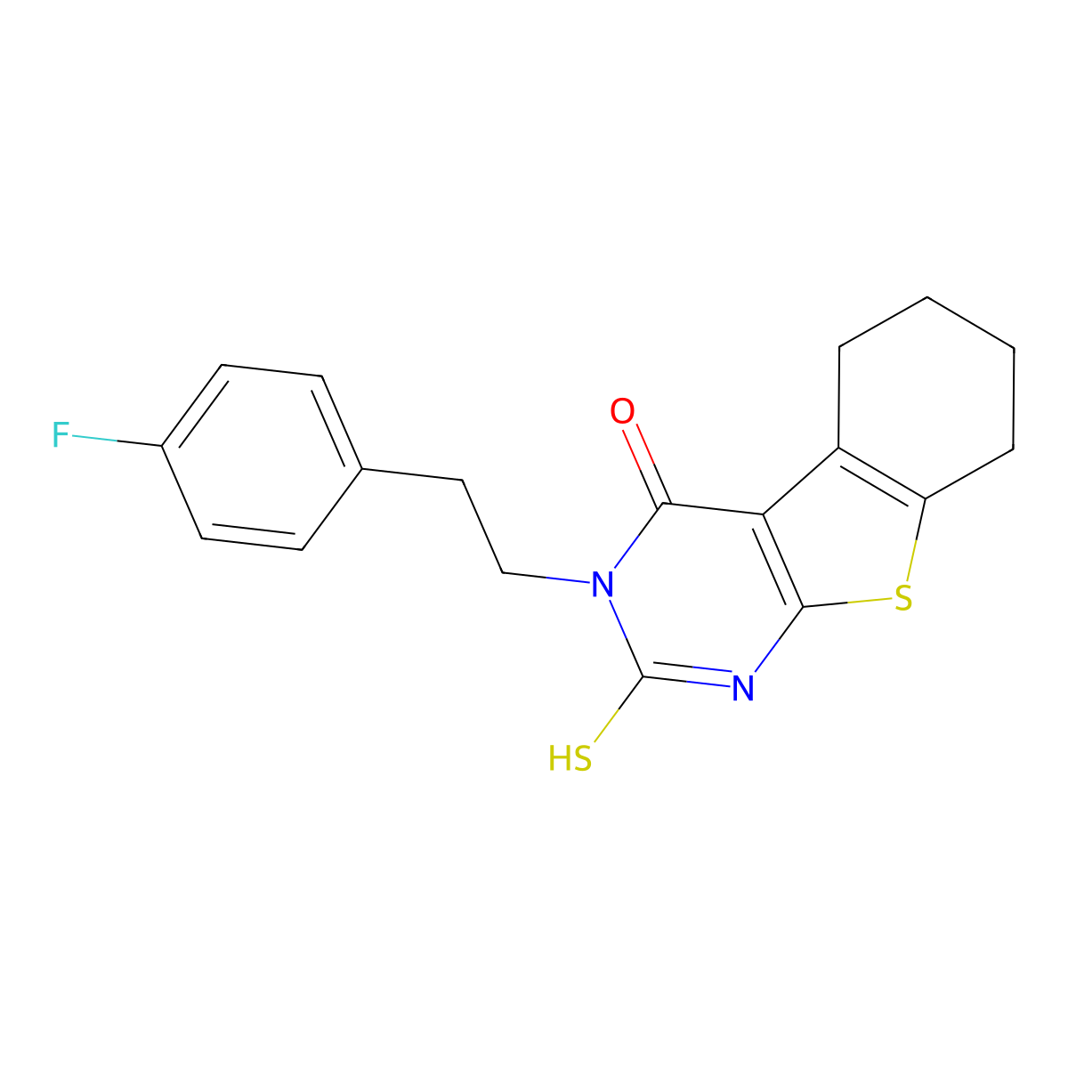 4-[2-(4-Fluorophenyl)ethyl]-5-sulfanyl-8-thia-4,6-diazatricyclo[7.4.0.0,2,7]trideca-1(9),2(7),5-trien-3-one molecular structure, CAS 571155-96-9