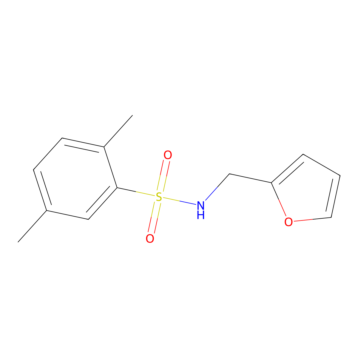 N-(2-furylmethyl)-2,5-dimethylbenzenesulfonamide molecular structure, CAS 571156-05-3