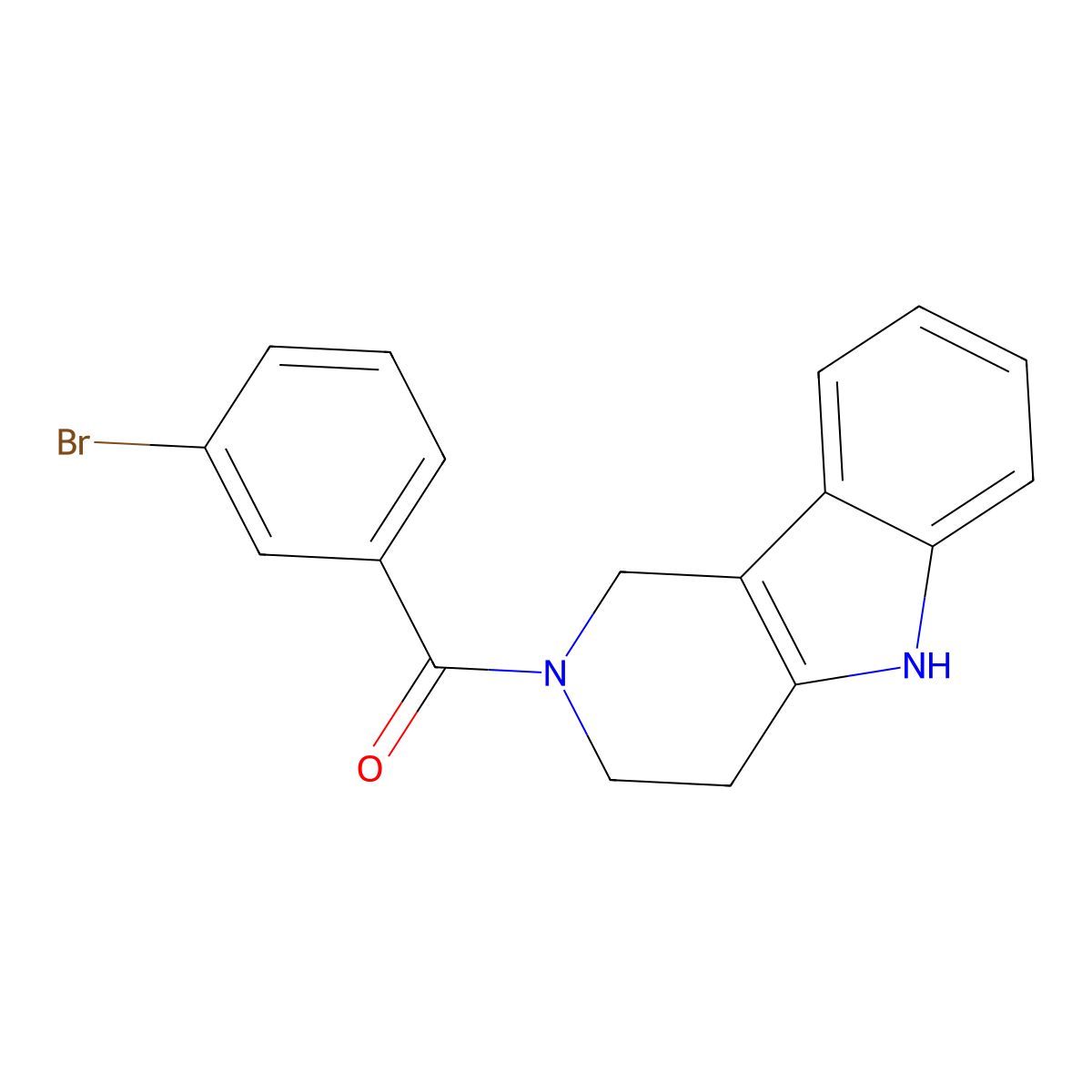 (3-bromophenyl)(1,3,4,5-tetrahydro-2H-pyrido[4,3-b]indol-2-yl)methanone molecular structure, CAS 571157-83-0