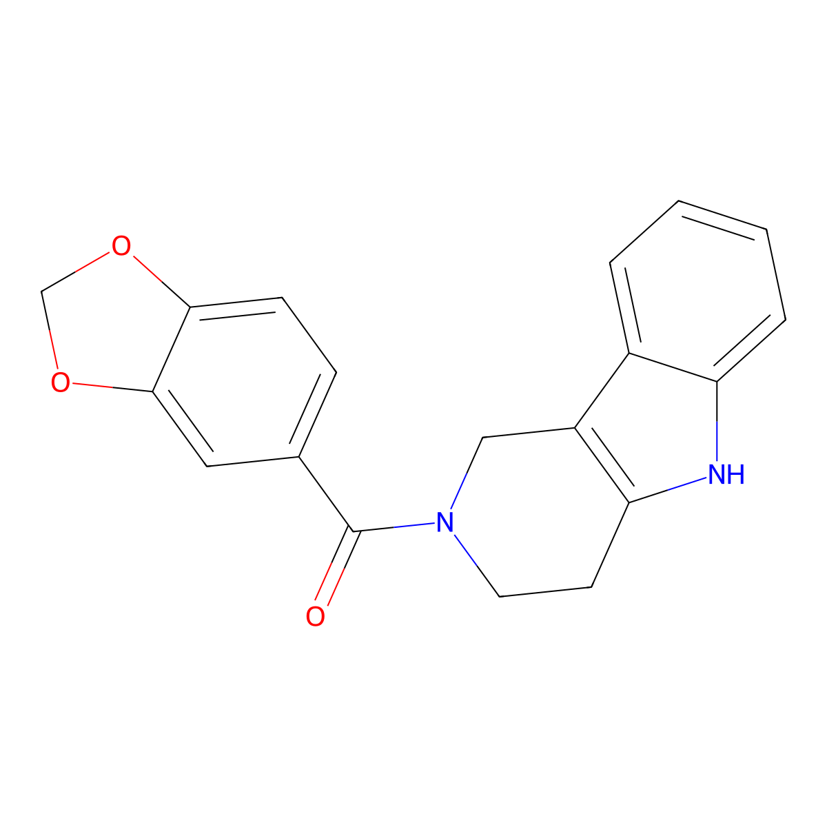 1,3-benzodioxol-5-yl(1,3,4,5-tetrahydro-2H-pyrido[4,3-b]indol-2-yl)methanone molecular structure, CAS 571158-32-2