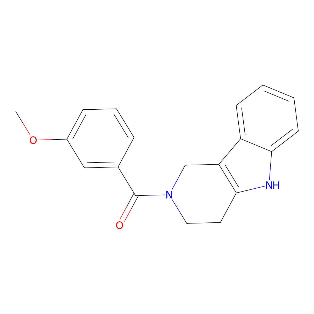 2-(3-methoxybenzoyl)-1H,2H,3H,4H,5H-pyrido[4,3-b]indole molecular structure, CAS 571158-57-1