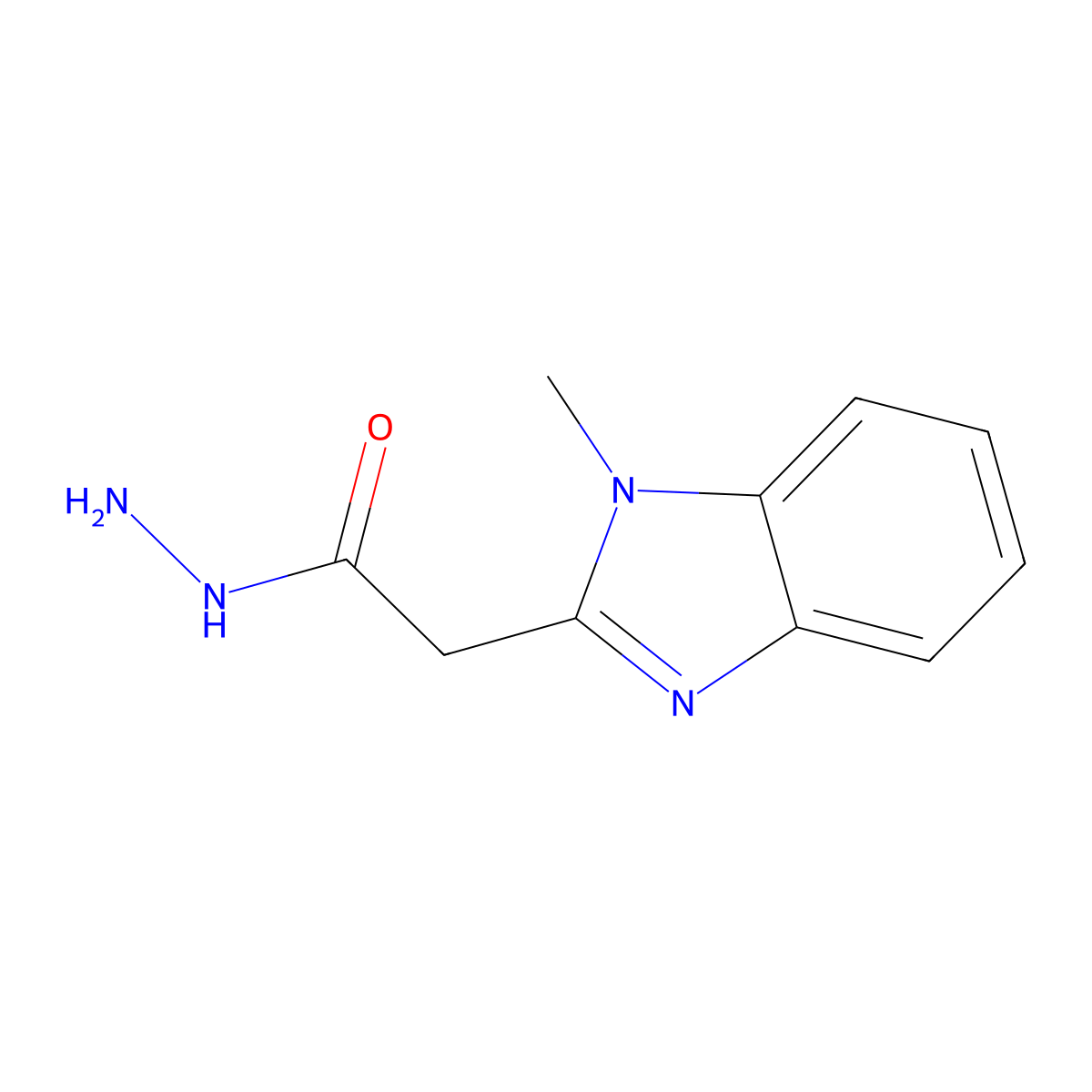 2-(1-methyl-1H-1,3-benzodiazol-2-yl)acetohydrazide molecular structure, CAS 571158-87-7