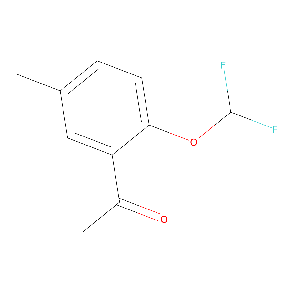 1-[2-(Difluoromethoxy)-5-methylphenyl]ethan-1-one molecular structure, CAS 571158-90-2
