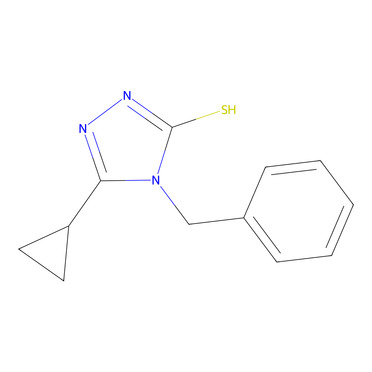 4-benzyl-5-cyclopropyl-4H-1,2,4-triazole-3-thiol molecular structure, CAS 571158-91-3