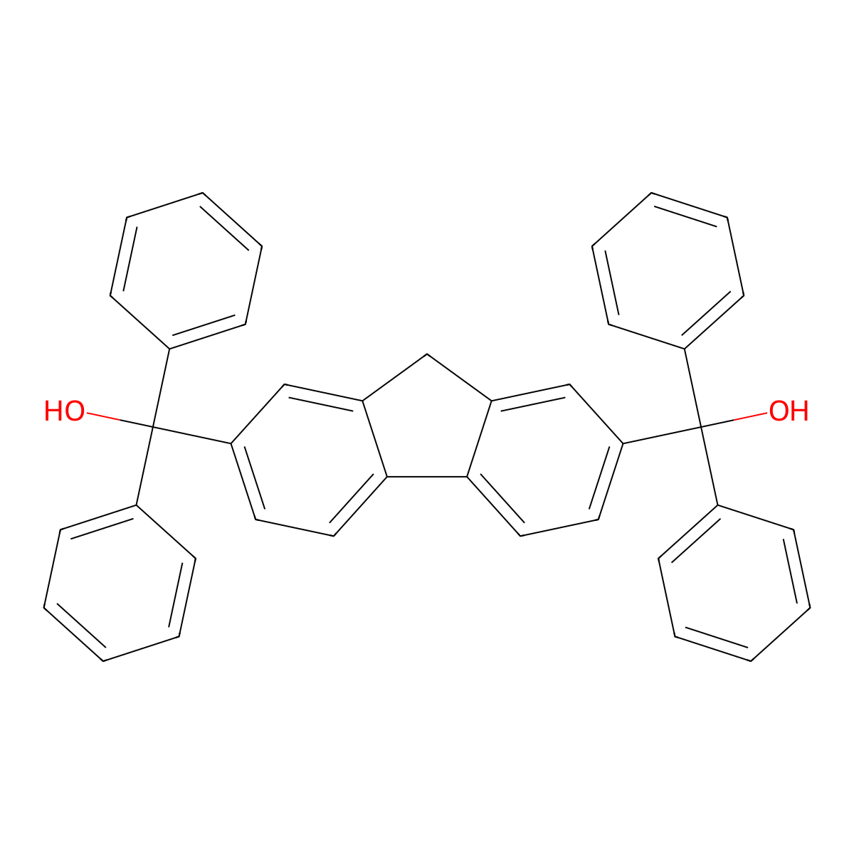 (9H-Fluorene-2,7-diyl)bis(diphenylmethanol) molecular structure, CAS 57116-47-9