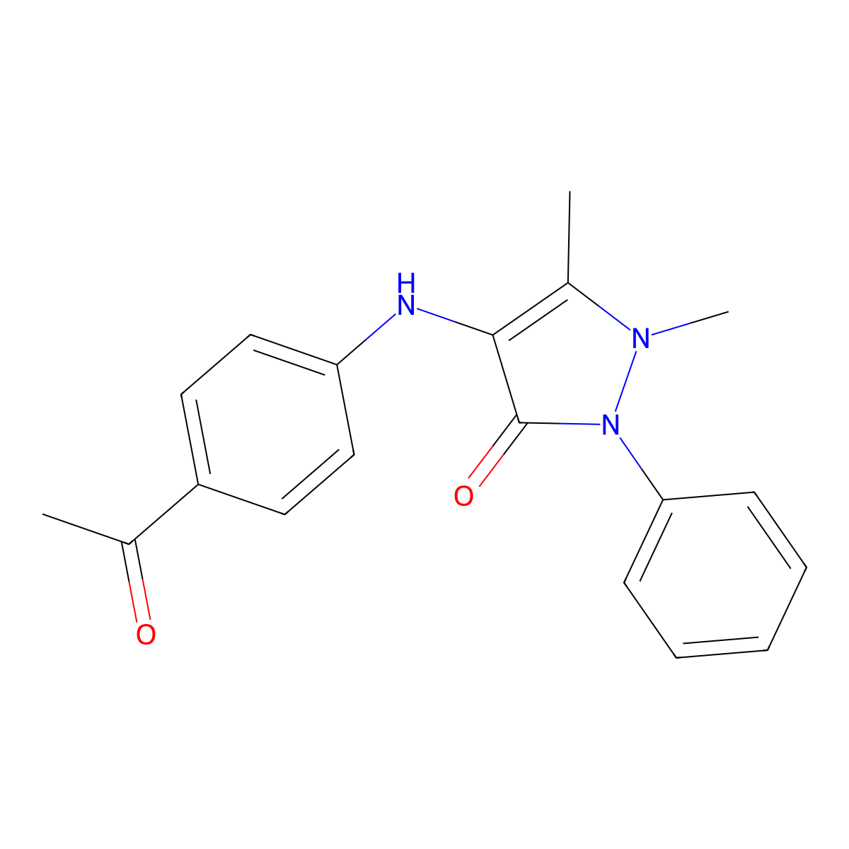 4-[(4-acetylphenyl)amino]-1,5-dimethyl-2-phenyl-2,3-dihydro-1H-pyrazol-3-one molecular structure, CAS 571161-42-7