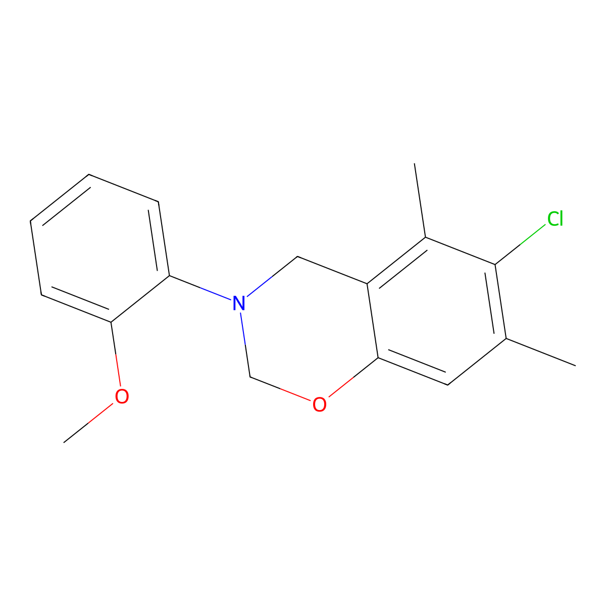 6-Chloro-3-(2-methoxyphenyl)-5,7-dimethyl-2,4-dihydro-1,3-benzoxazine molecular structure, CAS 571161-81-4