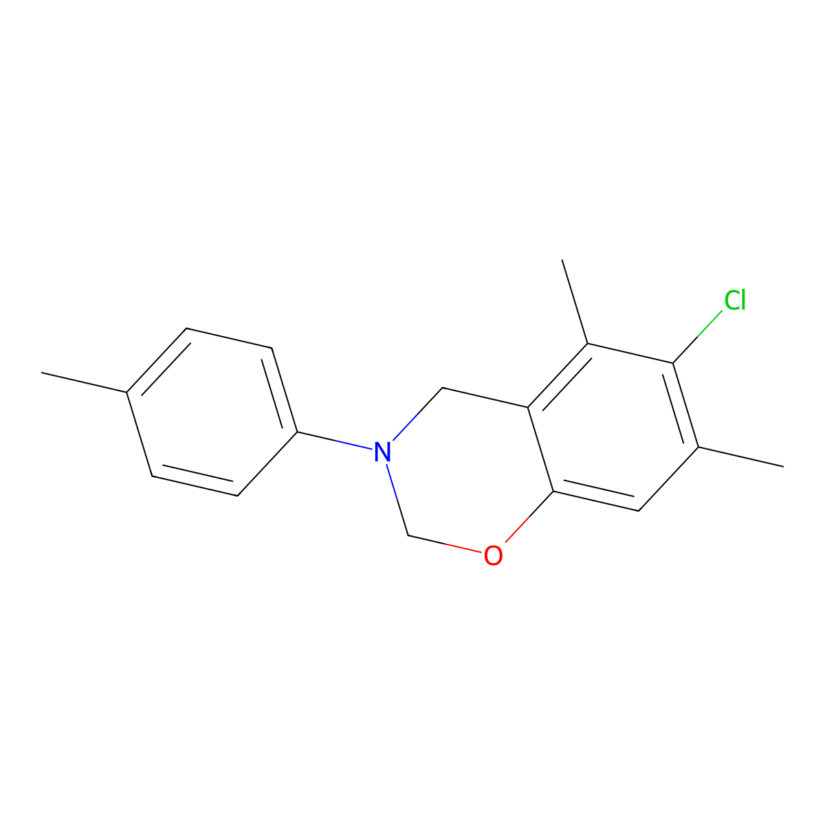 6-Chloro-5,7-dimethyl-3-(4-methylphenyl)-2,4-dihydro-1,3-benzoxazine molecular structure, CAS 571161-93-8