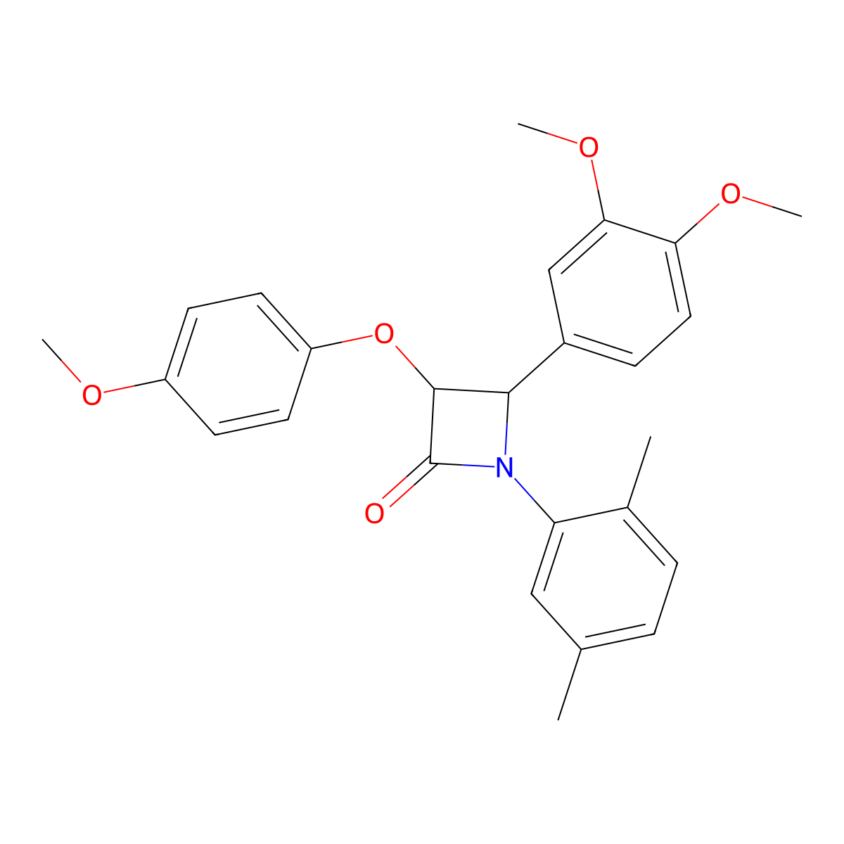 4-(3,4-Dimethoxyphenyl)-1-(2,5-dimethylphenyl)-3-(4-methoxyphenoxy)azetidin-2-one molecular structure, CAS 571162-00-0