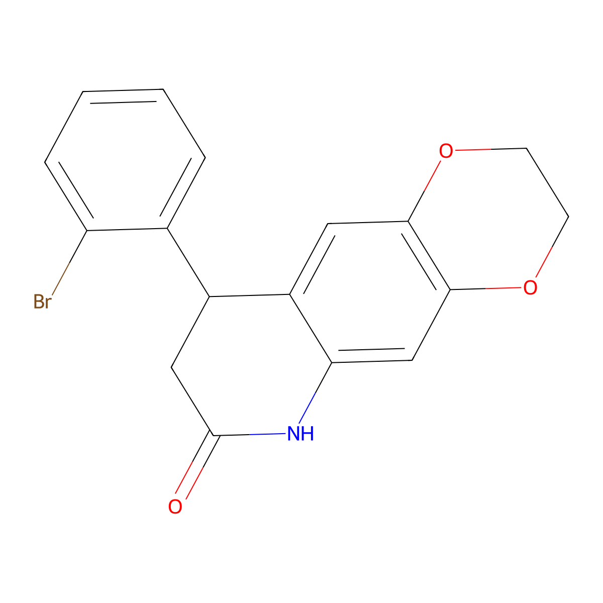 9-(2-bromophenyl)-2,3,8,9-tetrahydro[1,4]dioxino[2,3-g]quinolin-7(6H)-one molecular structure, CAS 571162-12-4