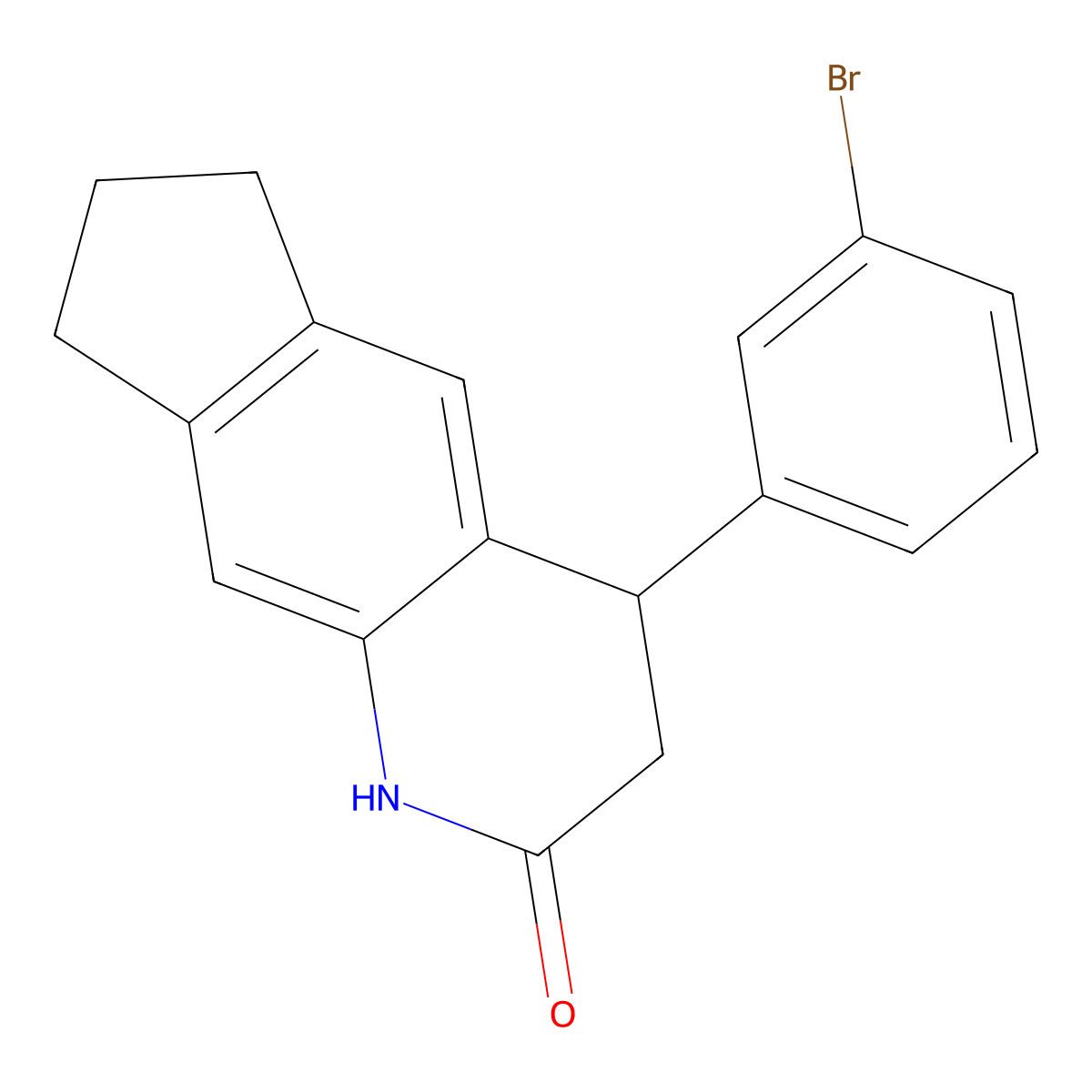 4-(3-Bromo-phenyl)-1,3,4,6,7,8-hexahydro-cyclopenta[g]quinolin-2-one molecular structure, CAS 571162-16-8