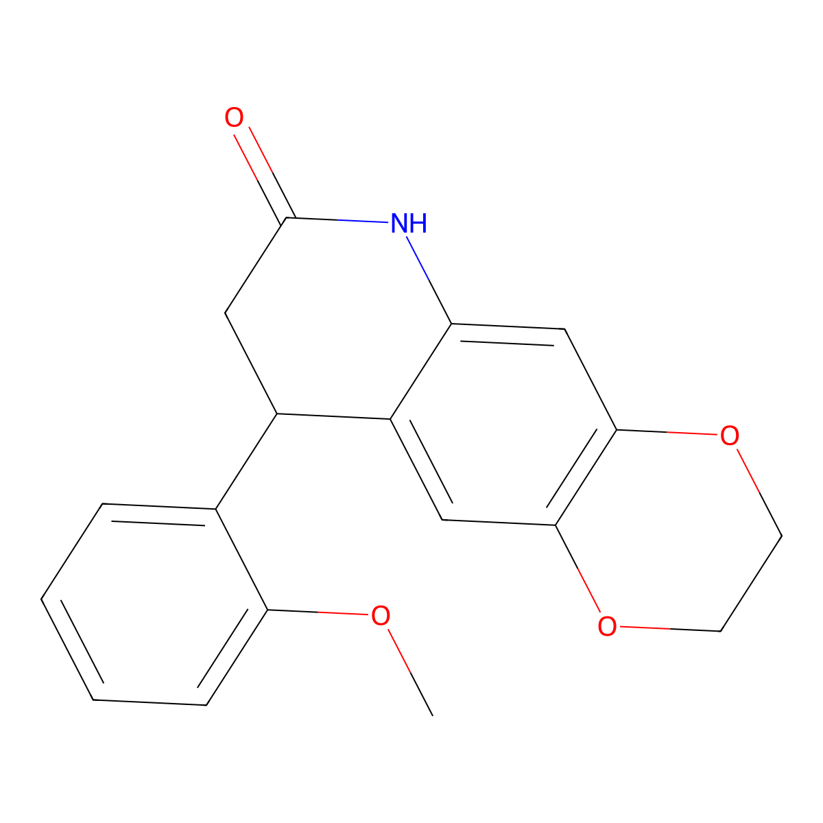 9-(2-methoxyphenyl)-2,3,8,9-tetrahydro[1,4]dioxino[2,3-g]quinolin-7(6H)-one molecular structure, CAS 571162-69-1