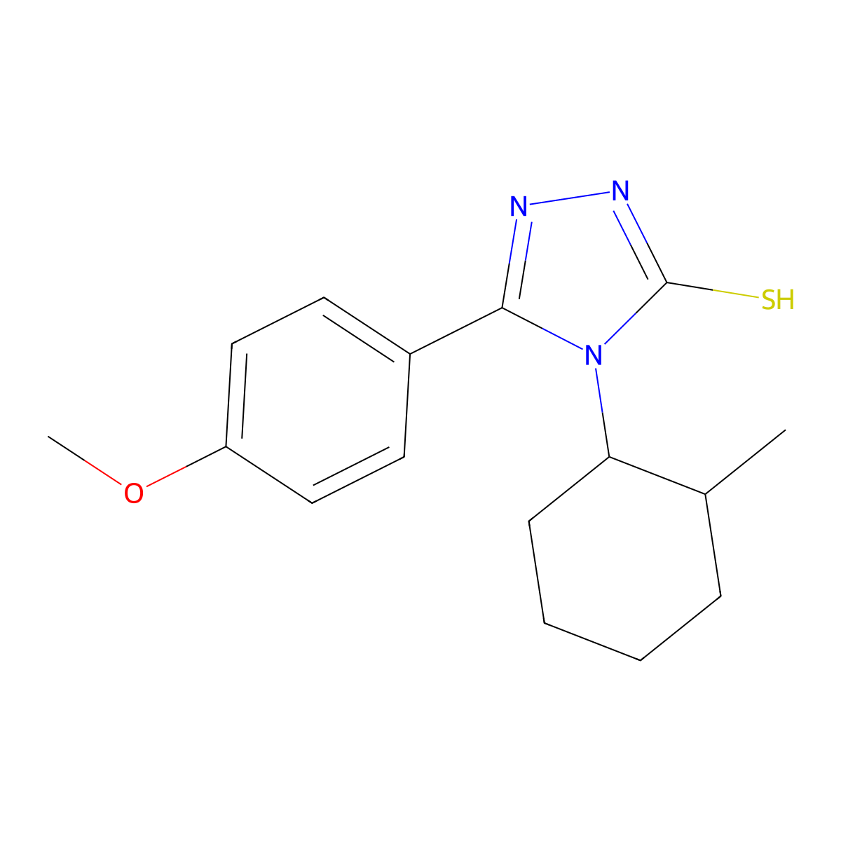 5-(4-methoxyphenyl)-4-(2-methylcyclohexyl)-4H-1,2,4-triazole-3-thiol molecular structure, CAS 571162-82-8