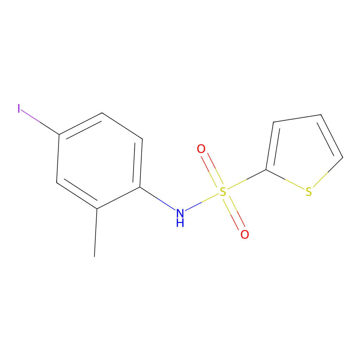 N-(4-iodo-2-methylphenyl)thiophene-2-sulfonamide molecular structure, CAS 571164-29-9