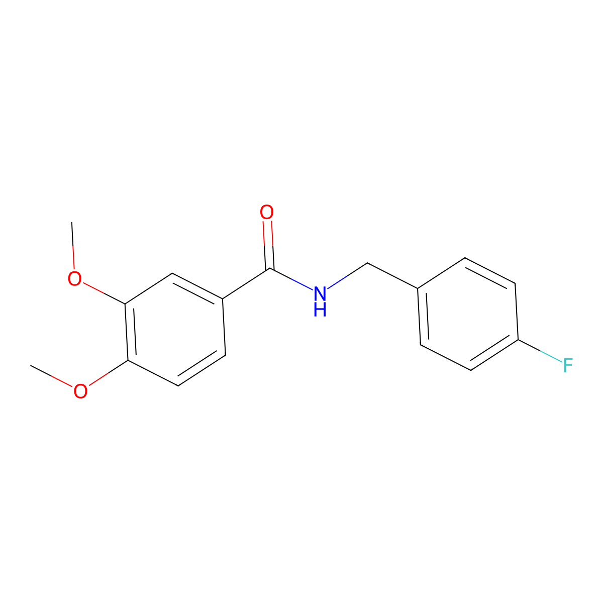 N-(4-fluorobenzyl)-3,4-dimethoxybenzamide molecular structure, CAS 571165-20-3