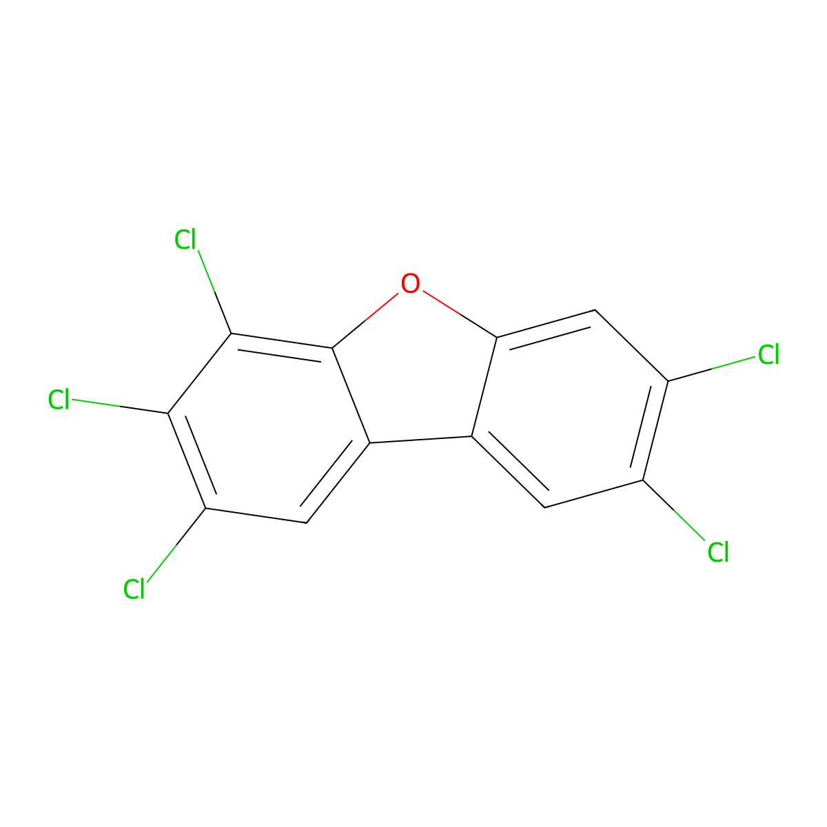 2,3,4,7,8-Pentachlorodibenzofuran molecular structure, CAS 57117-31-4