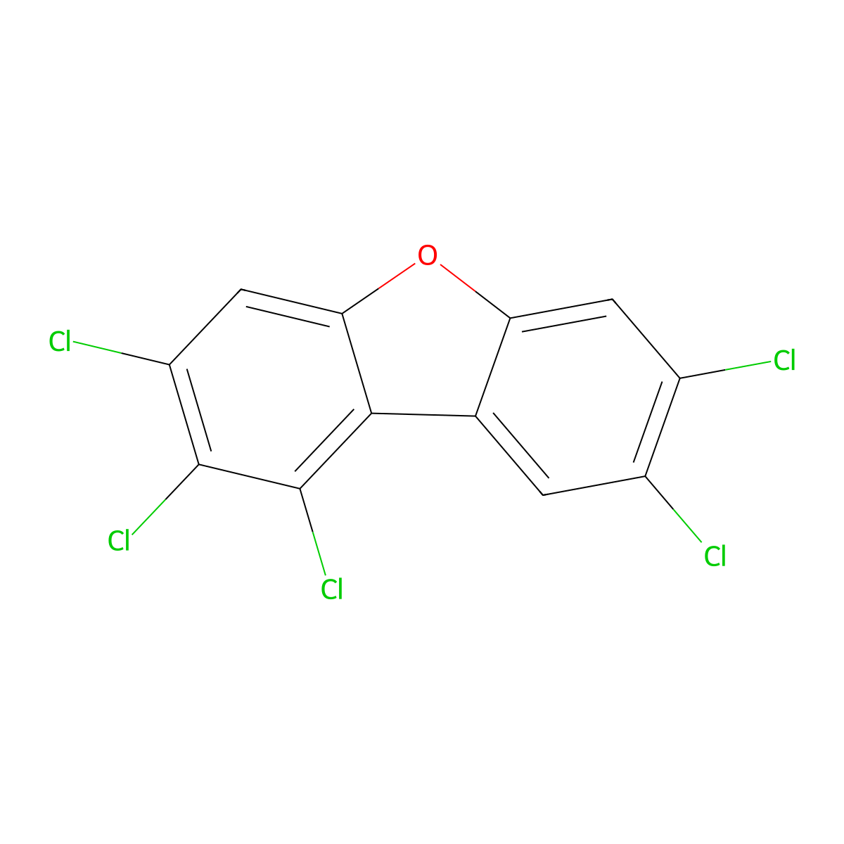 1,2,3,7,8-Pentachlorodibenzofuran molecular structure, CAS 57117-41-6
