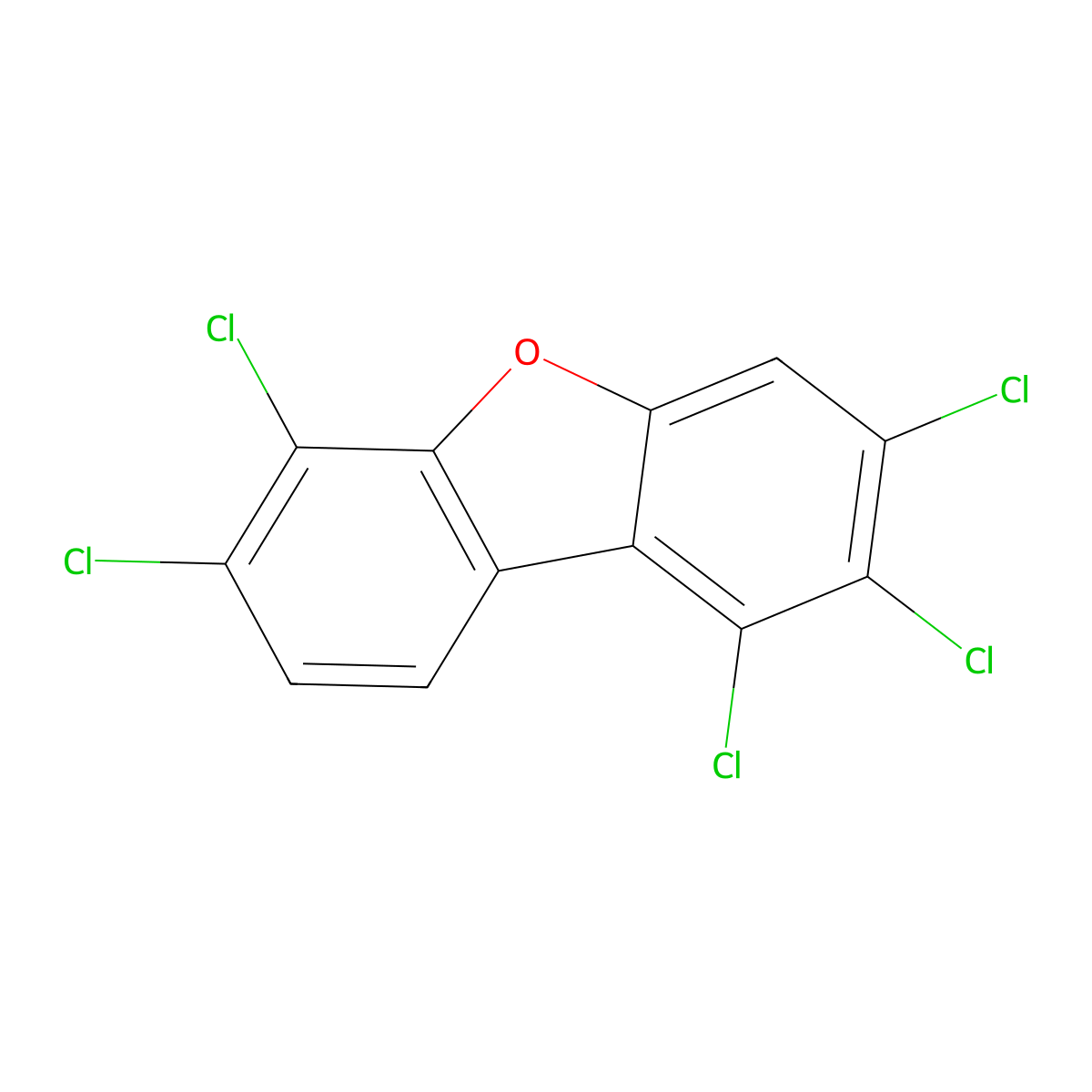 1,2,3,6,7-Pentachlorodibenzofuran molecular structure, CAS 57117-42-7