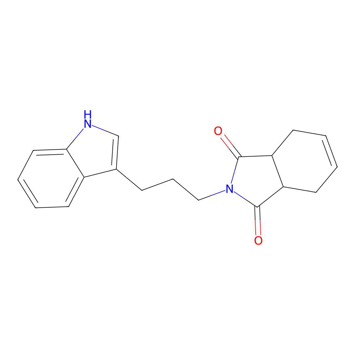3a,4,7,7a-Tetrahydro-2-[3-(1H-indol-3-yl)propyl]-1H-isoindole-1,3(2H)-dione molecular structure, CAS 57117-45-0