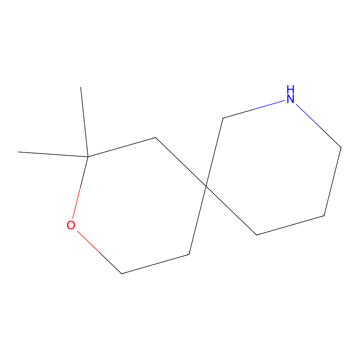 9-Oxa-2-azaspiro[5.5]undecane, 8,8-dimethyl- molecular structure, CAS 57117-92-7