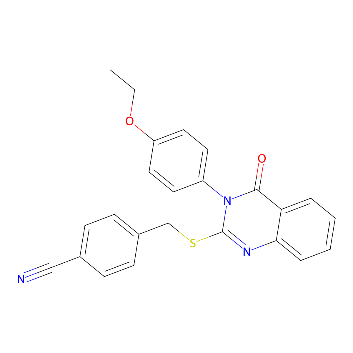 4-(((3-(4-Ethoxyphenyl)-4-oxo-3,4-dihydroquinazolin-2-yl)thio)methyl)benzonitrile molecular structure, CAS 571174-12-4