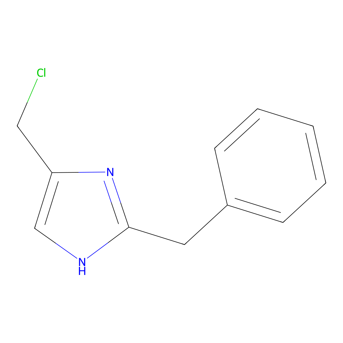 5-(Chloromethyl)-2-(phenylmethyl)-1H-imidazole molecular structure, CAS 57118-90-8