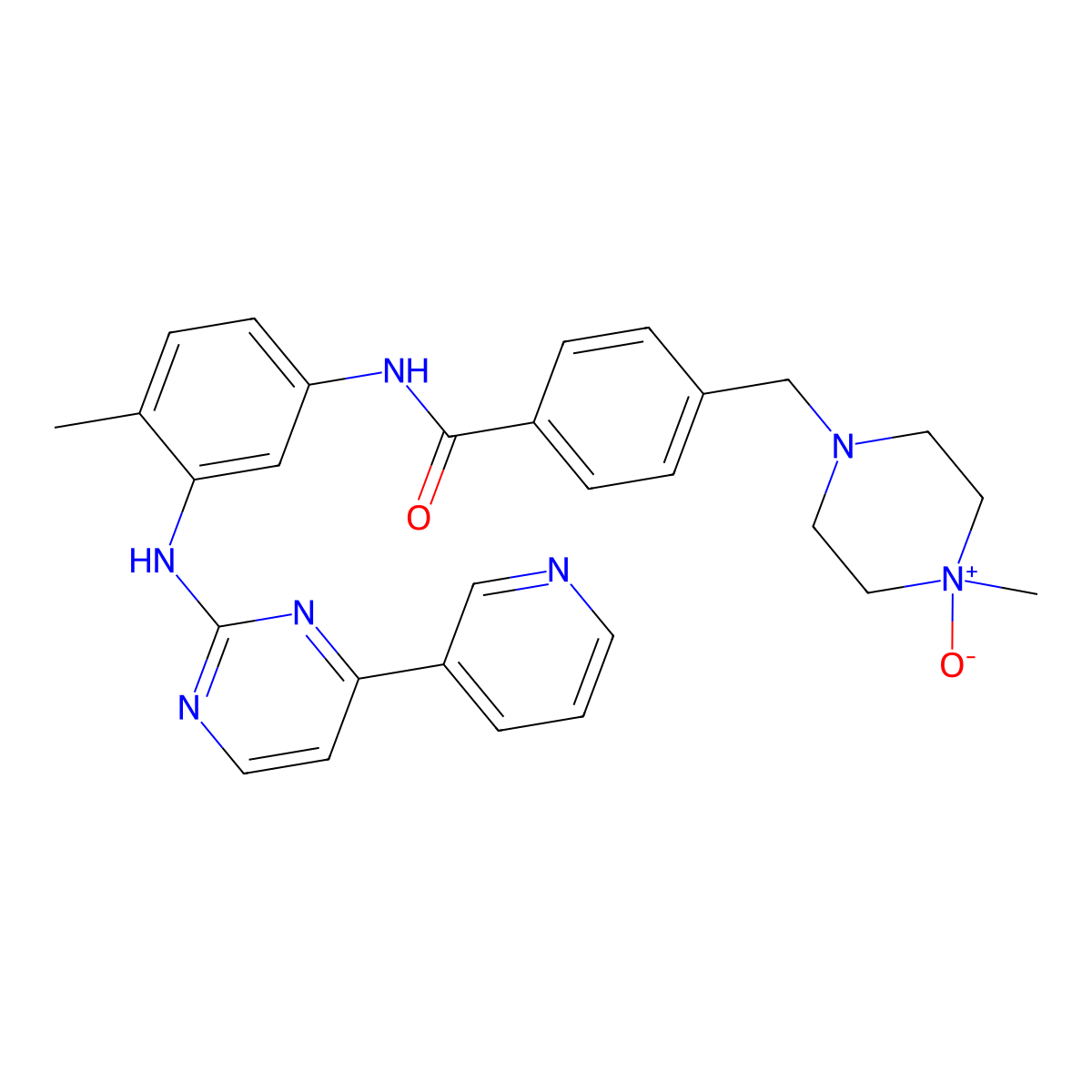 4-[(4-methyl-4-oxidopiperazin-4-ium-1-yl)methyl]-N-[4-methyl-3-[(4-pyridin-3-ylpyrimidin-2-yl)amino]phenyl]benzamide molecular structure, CAS 571186-91-9