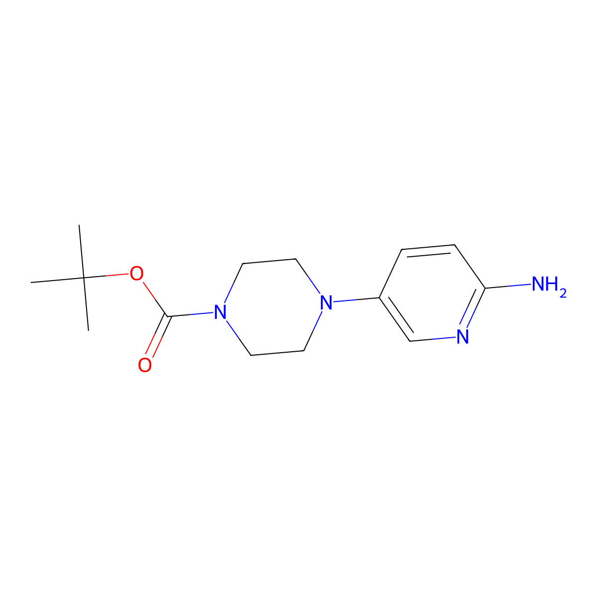 tert-Butyl 4-(6-aminopyridin-3-yl)piperazine-1-carboxylate molecular structure, CAS 571188-59-5