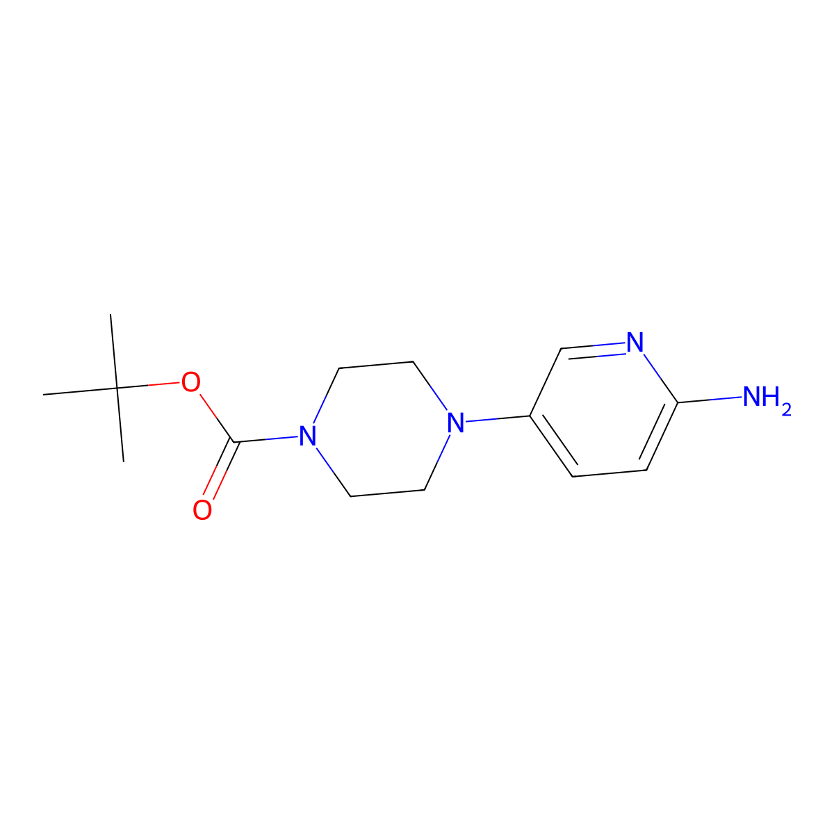 tert-Butyl 4-(6-aminopyridin-3-yl)piperazine-1-carboxylate molecular structure, CAS 571188-59-5